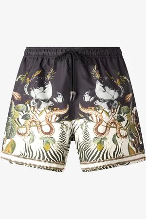 Roberto Cavalli Bañador Corto Estampado Animal Y Fang