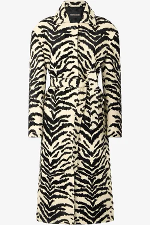 Roberto Cavalli Abrigo Con Estampado White Tigresse