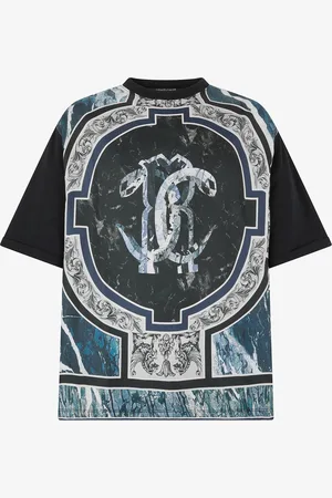 Roberto Cavalli Camiseta Con Estampado Marble Y Adornos