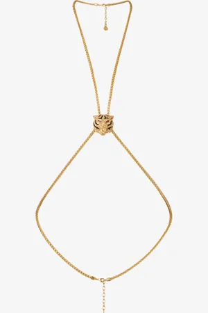Roberto Cavalli Collar con cabeza de tigre y colgantes borla