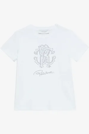 Roberto Cavalli Camiseta Con Monograma RC Y Firma De Pedrería