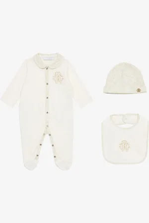 Roberto Cavalli Conjunto De Gorrito, Babero Y Pelele Estampado Guepardos