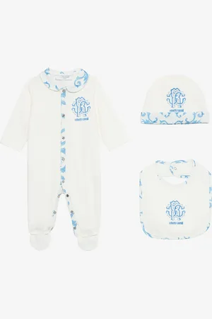 Roberto Cavalli Conjunto De Gorrito, Babero Y Pelele Monograma RC Y Estampado