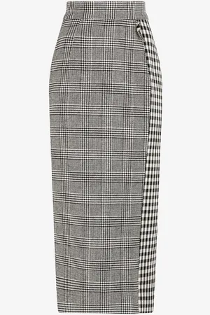 Roberto Cavalli Falda tubo con cuadros gingham y pata de gallo