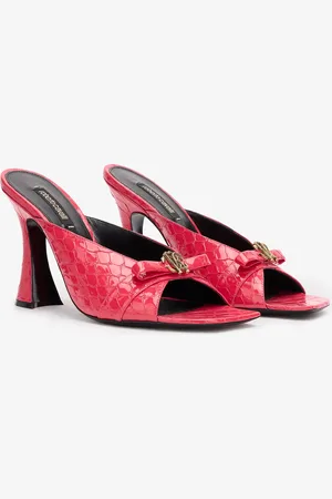 Roberto Cavalli Mules efecto cocodrilo con monograma Mirror Snake