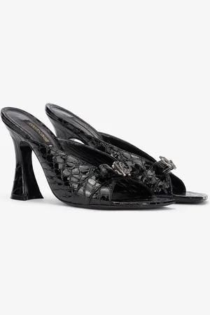 Roberto Cavalli Mules De Piel Con Monograma Mirror Snake