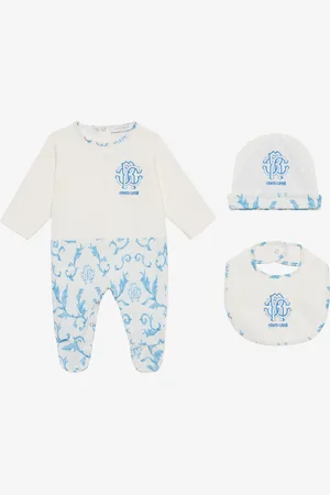 Roberto Cavalli Conjunto De Gorrito, Babero Y Pelele Monograma RC Y Estampado