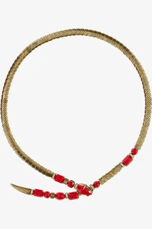 Roberto Cavalli Rigid necklace with snake and decoration