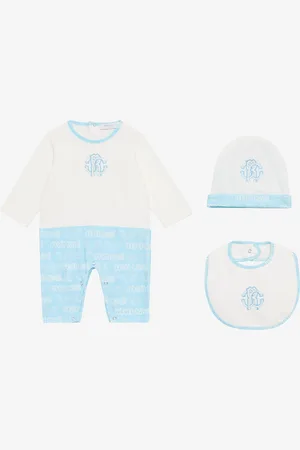 Roberto Cavalli Conjunto De Gorrito, Babero Y Pelele Monograma RC Y Logotipo