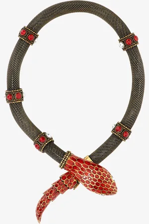 Roberto Cavalli Rigid necklace with snake and decoration