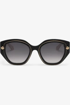 Roberto Cavalli Gafas de sol con montura amplia y femenina con doble anilla decorativa