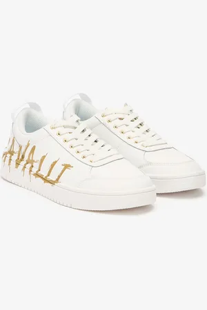 Roberto Cavalli Zapatillas Con Logotipo Grafiti Dorado
