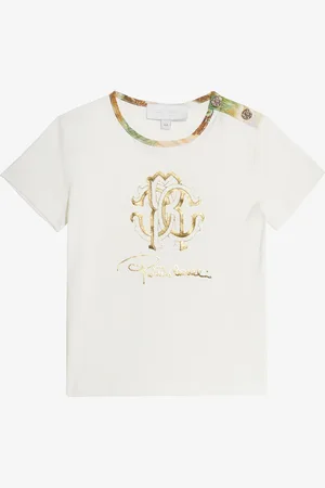 Roberto Cavalli Camiseta Con Monograma RC Y Logotipo Dorados