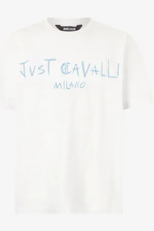 Roberto Cavalli Camiseta Con Logotipo Pespunteado