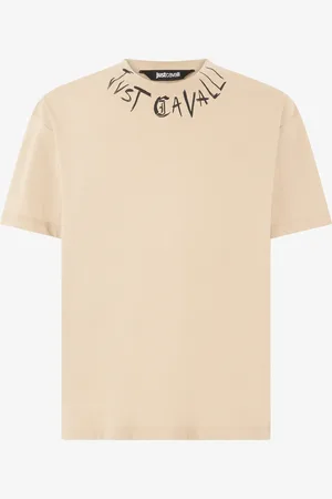 Roberto Cavalli Camiseta Con Cuello Redondo Desgastado Y Logotipo