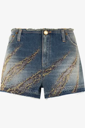 Roberto Cavalli Pantalones Cortos Con Motivo Zebra De Tachuelas Y Pedrería