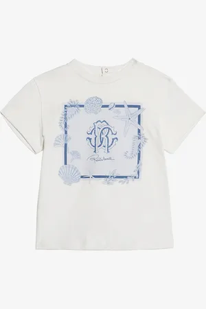 Roberto Cavalli Camiseta Con Estampado Marino Y Monograma RC