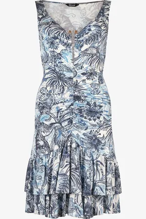 Roberto Cavalli Vestido Corto Con Estampado Jungle