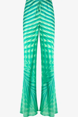 Roberto Cavalli Pantalón De Seda Con Estampado Optical Glass