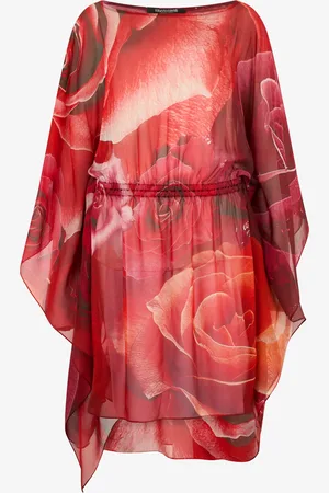 Roberto Cavalli Caftán De Seda Con Estampado Garden Rose