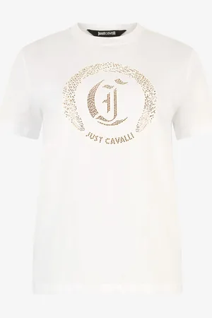 Roberto Cavalli Camiseta De Algodón Con Tachuelas