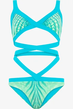 Roberto Cavalli Trikini Con Estampado Optical Glass