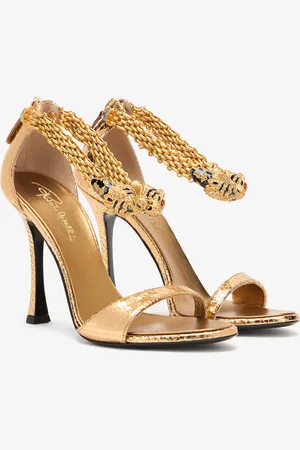 Roberto Cavalli Sandalias De Tacón Con Tigres Joya