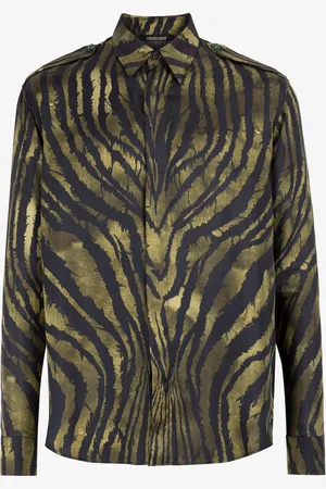 Roberto Cavalli Camisa de seda con estampado Freedom