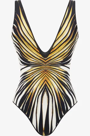 Roberto Cavalli Ray Of Gold Print One-Piece Swimsuit