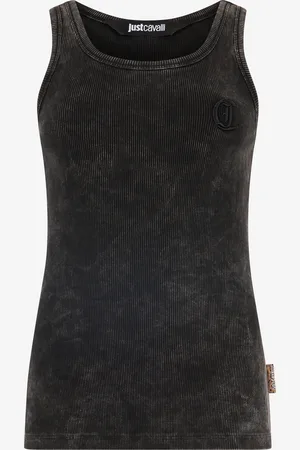 Roberto Cavalli Camiseta Sin Mangas De Algodón Elástico Con Monograma JC