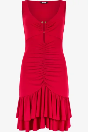 Roberto Cavalli Vestido Corto Con Falda De Volantes