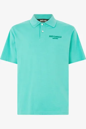 Roberto Cavalli Polo Con Monograma JC Pespunteado