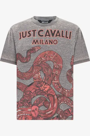 Roberto Cavalli Camiseta Con Logotipo Y Serpientes