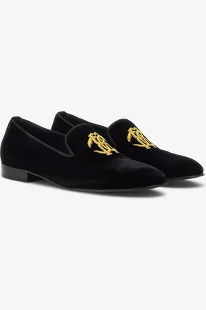 Roberto Cavalli Velvet loafers with Monogram Mirror Snake