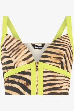 Roberto Cavalli Top Corto Con Estampado Tiger Skin