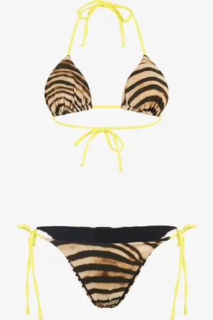 Roberto Cavalli Bikini Con Estampado Tiger Skin