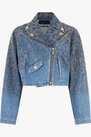 Roberto Cavalli Chaqueta Corta De Denim Con Strass