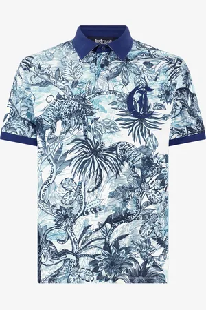 Roberto Cavalli Polo Con Estampado Jungle Y Monograma