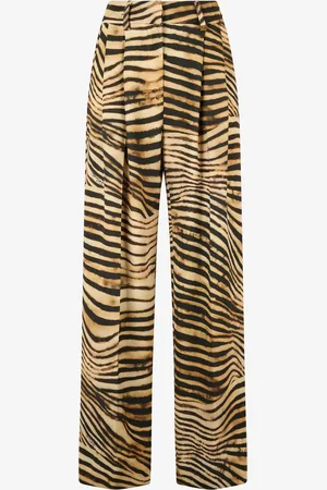 Roberto Cavalli Pantalones Fluidos Con Estampado Tiger Skin