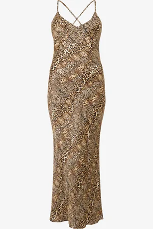 Roberto Cavalli Vestido De Seda Con Estampado , Cheetah Y Leopard
