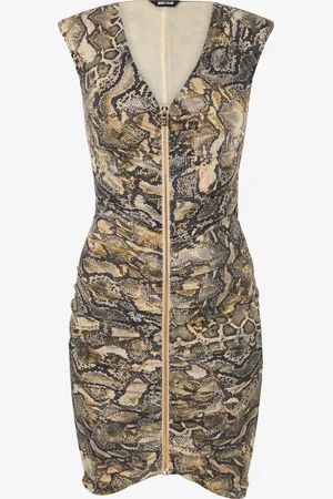 Roberto Cavalli Minivestido Con Cremallera Y Estampado Python