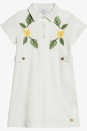 Roberto Cavalli Vestido De Algodón Con Flores Bordadas