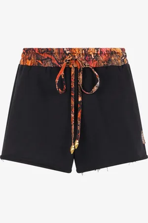 Roberto Cavalli Pantalones Cortos Deportivos Con Estampado Python En La Cintura