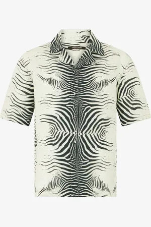 Roberto Cavalli Camisa De Lino Con Estampado Mini Zebra