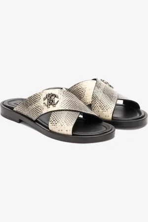 Roberto Cavalli Sandalias Palas Estampado Cobra Y Monograma Mirror Snake