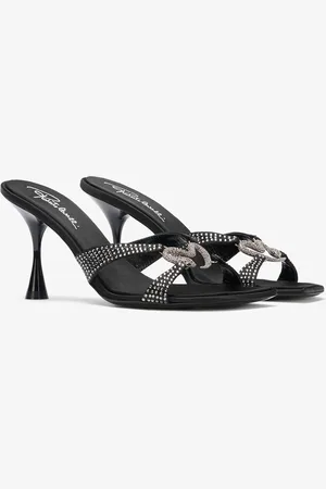 Roberto Cavalli Sandalias Con Pedrería Y Serpiente Joya
