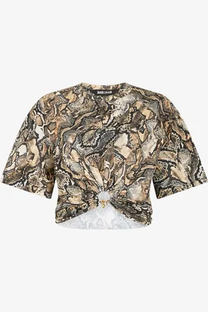 Roberto Cavalli Top Corto Con Estampado Python