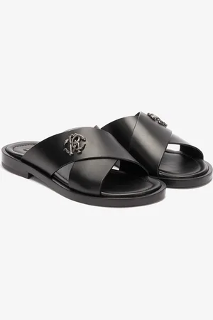 Roberto Cavalli Sandalias Pala Con Bandas Y Monograma Mirror Snake