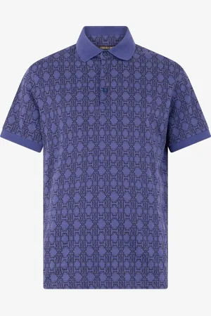 Roberto Cavalli Polo Morado con Estampado Geométrico