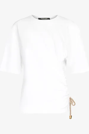 Roberto Cavalli Camiseta con Estampado Wall y Nudo